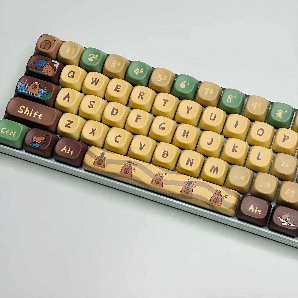 Capabala MOA Height ABS plastic 130-key mechanical keyboard keycap set laid out.