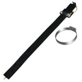 Black car electrostatic grounding belt with 370mm rubber-coated copper chain for static discharge.