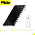Slim blue magnetic wireless power bank with USB charging cable