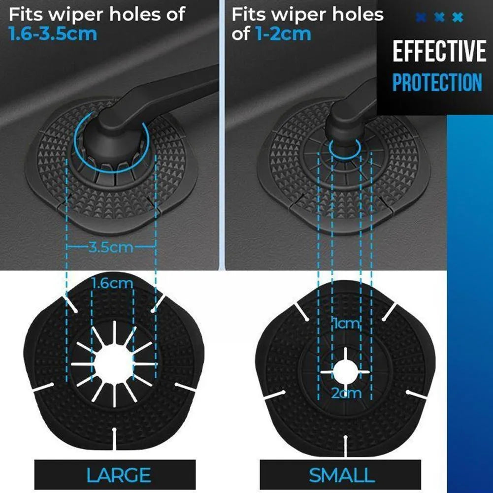Car wiper hole protective cover made of food grade silicone in black, large size 74mm by 35mm by 16mm