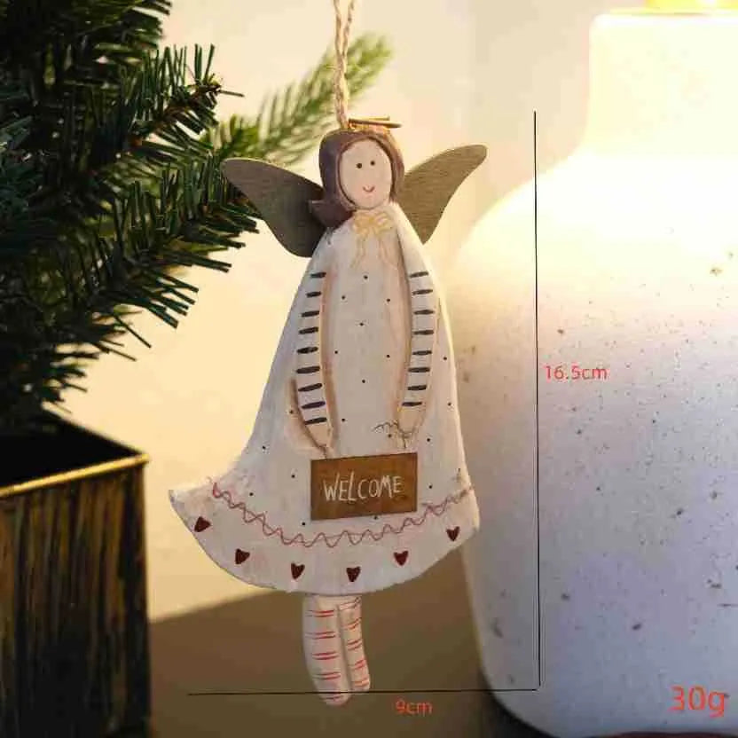 Hand-painted wooden heart-shaped door plate pendant with American country style decoration