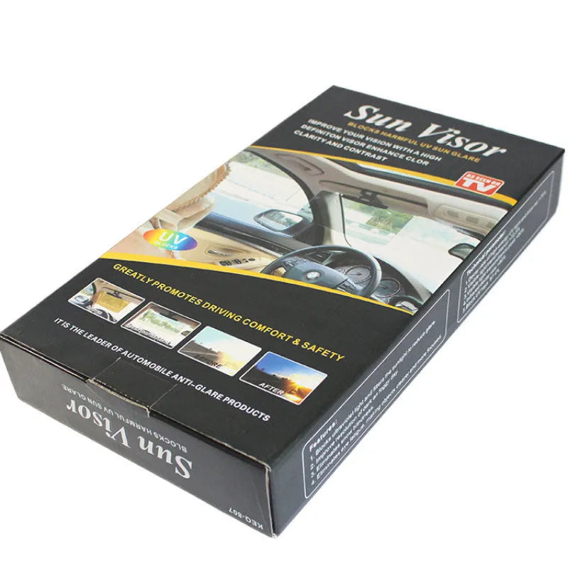 Black plastic driver anti-glare sun visor with ABS buckle and PMMA lens for general vehicle