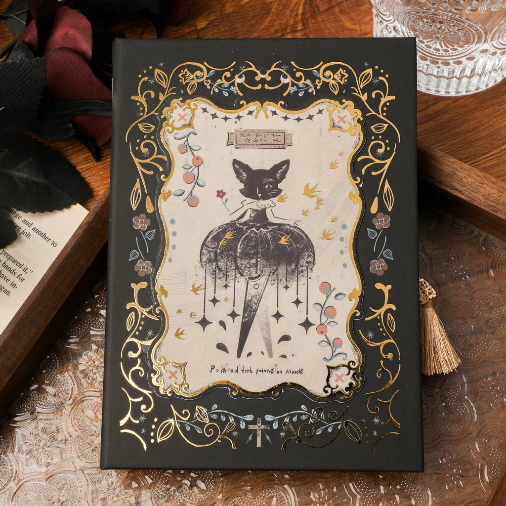 THALO Gothic style retro art A5 notebook showing cover design options with 40g wood pulp paper