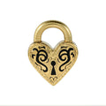 Heart-shaped stainless steel ear piercings in gold and steel colour options showing front and back views