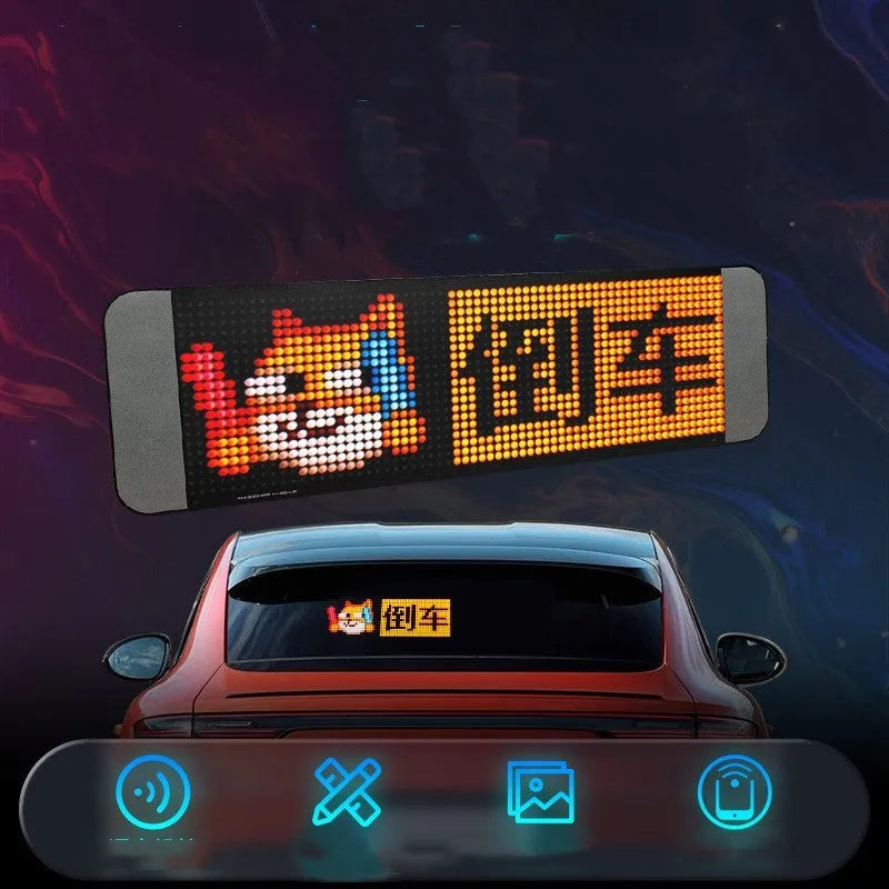 LED display screen with remote control and voice operation featuring full-colour display and adhesive mounting
