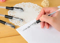 0.5 carbon refill gel pen black ink plastic barrel 14.5cm length
