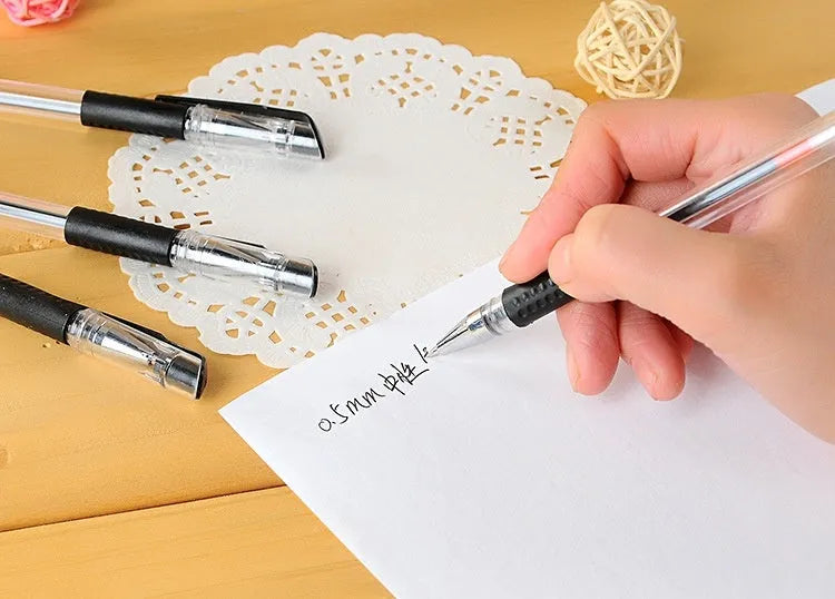 0.5 carbon refill gel pen black ink plastic barrel 14.5cm length