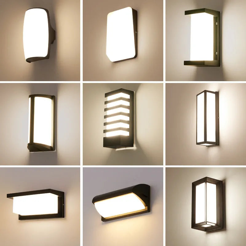 Outdoor waterproof wall lamp 18W IP65 aluminium PC shell for balcony stairs garden exterior wall warm white and pure white