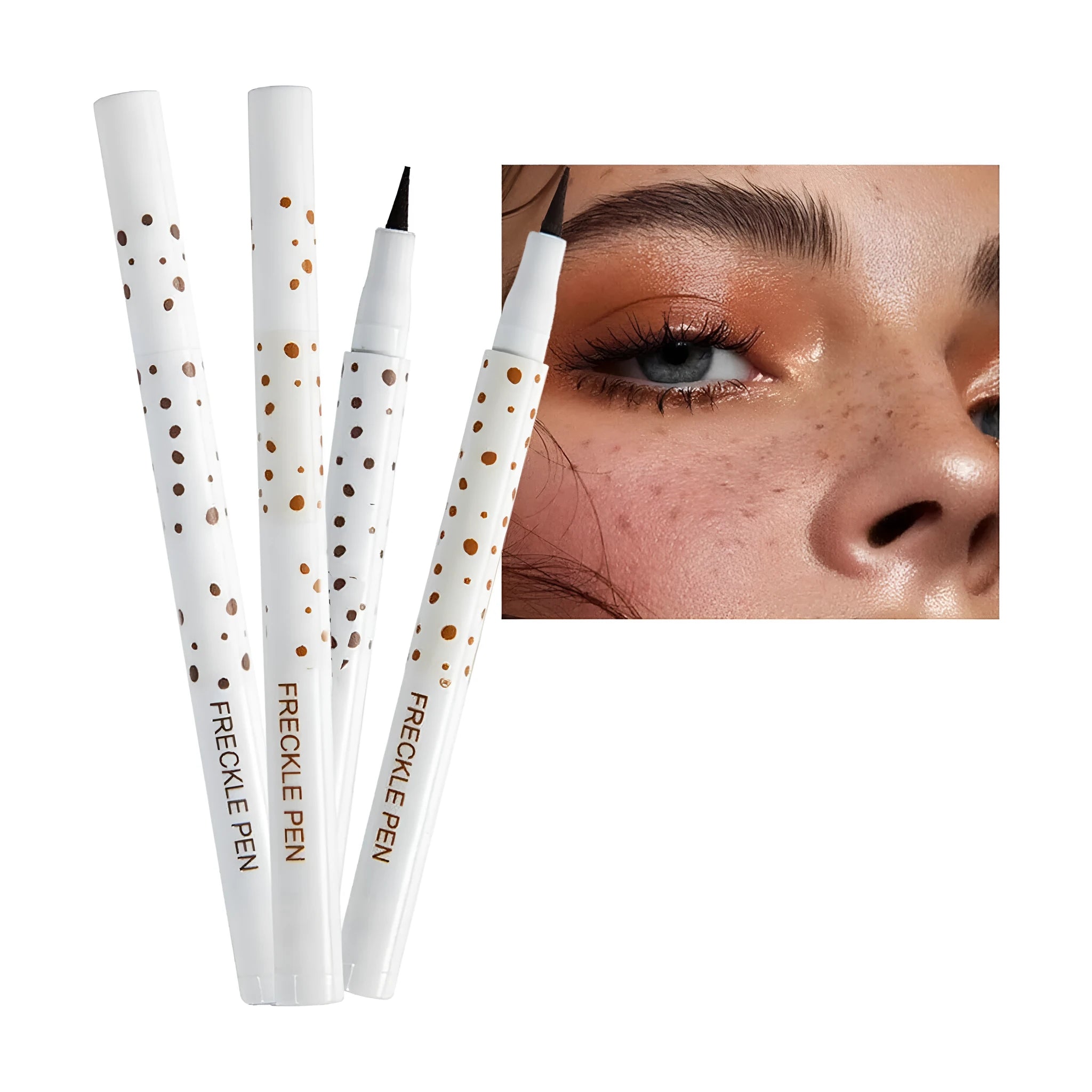 Dark brown waterproof freckle pen with precision tip for makeup application.