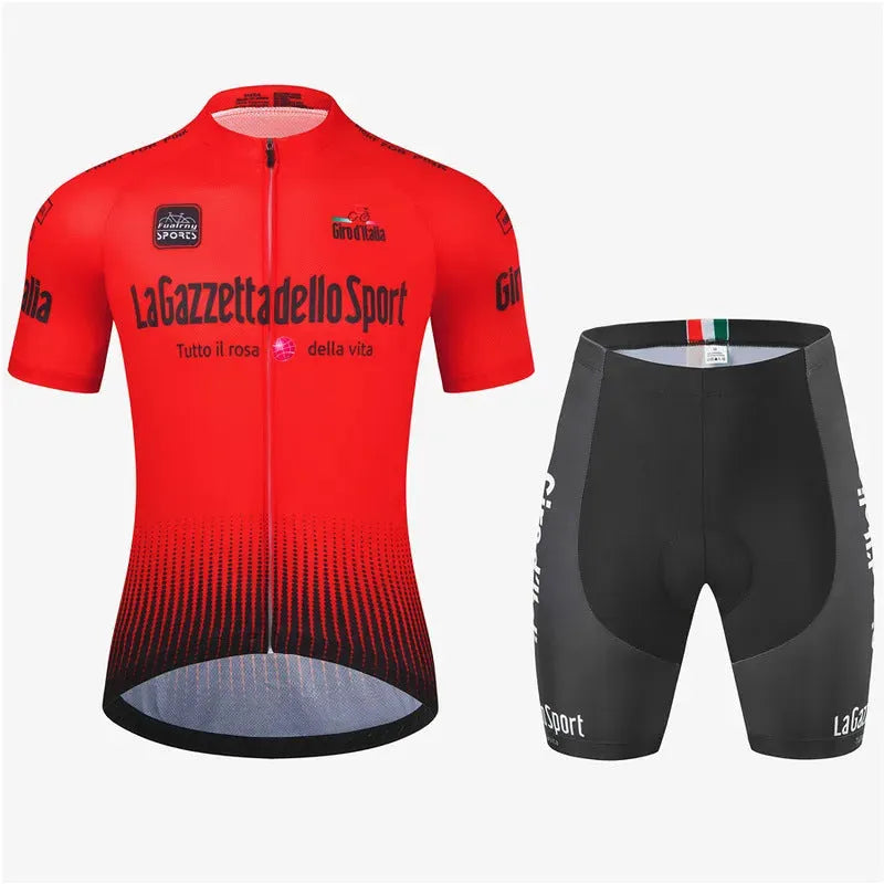Road cycling short sleeve suit in quick-dry polyester fabric for summer riding