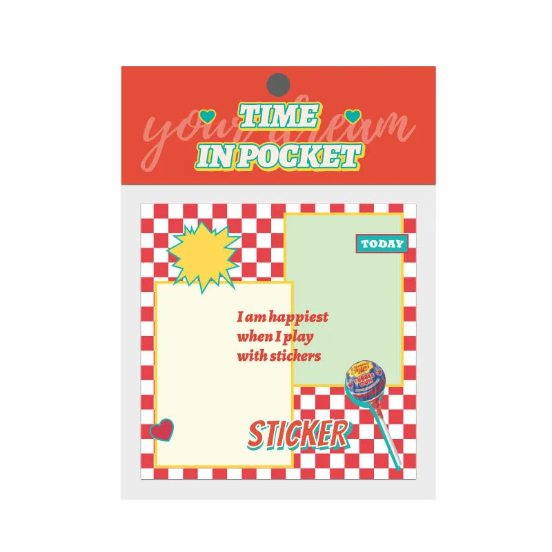 Time Series Korean rectangle note pad with 90 sheets, showing cover design options