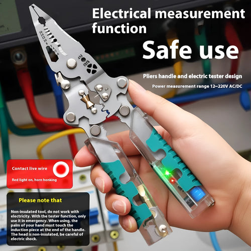 8.8 inch pointed electricians' pliers wire stripper with rust prevention features