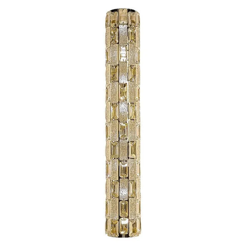 Modern light luxury crystal wall lamp chrome 40cm finish with stainless steel body and crystal shade