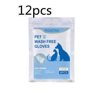 Pack of 6 pet disposable non-woven foil gloves for cat grooming without a bath