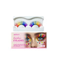 Rainbow coloured false eyelashes made from chemical fibre material