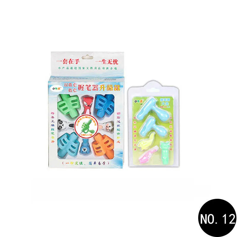 Cartoon children pen holder with soft rubber grip for correcting writing posture