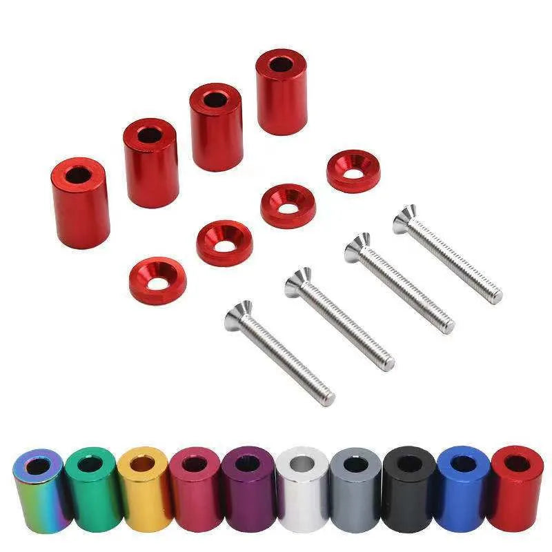 Aluminium machine cover pad height sheet for car modification with screws, nuts and washers