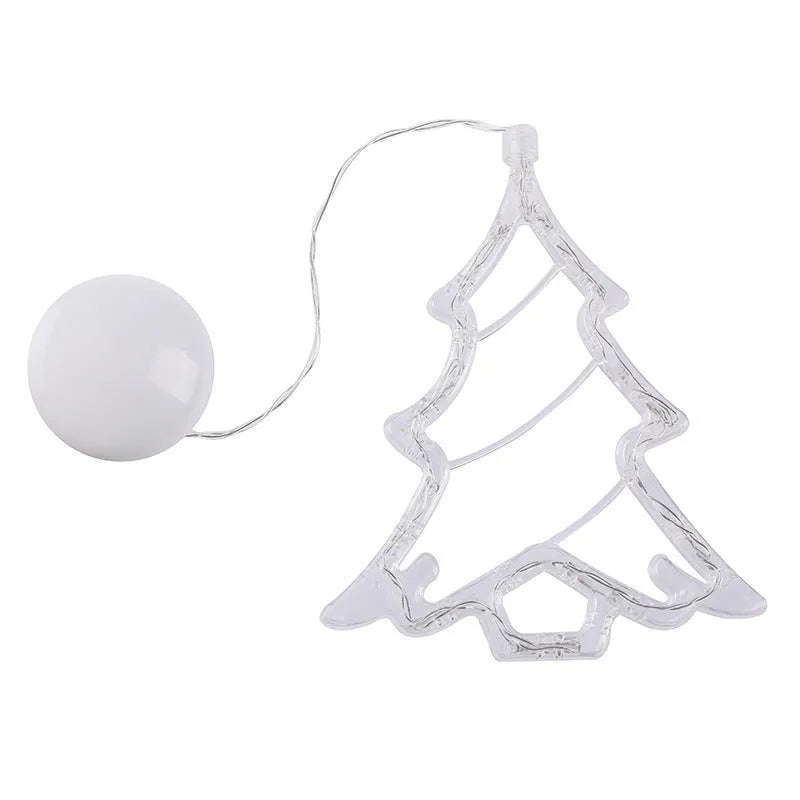 Christmas LED suction cup chandelier with Santa Claus, elk and snowman designs for window decoration