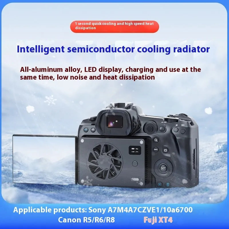 Black aluminium smart cooling radiator with mute fan measuring 89x52x25.95mm