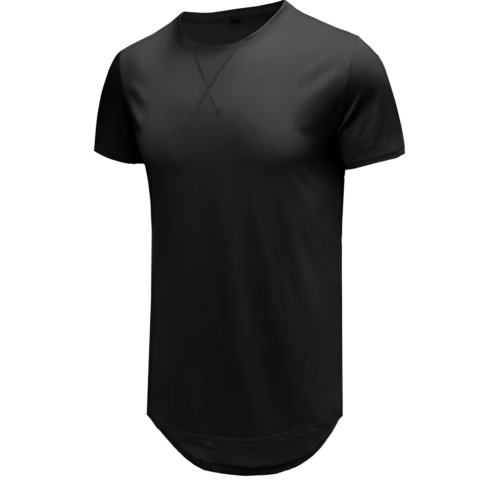 Men's slim fit short-sleeved cotton t-shirt on a hanger, shown in khaki colour.