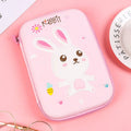 Square canvas stationery box with cartoon anime design, showing large capacity interior for pens and pencils.