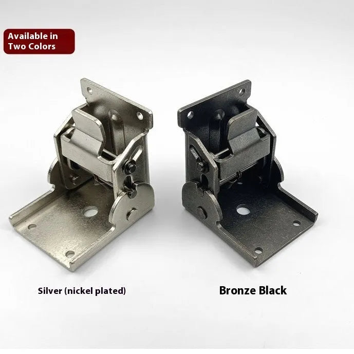 Furniture foot folding invisible hinge in electroplated finish for 0-90 degree cabinet doors.