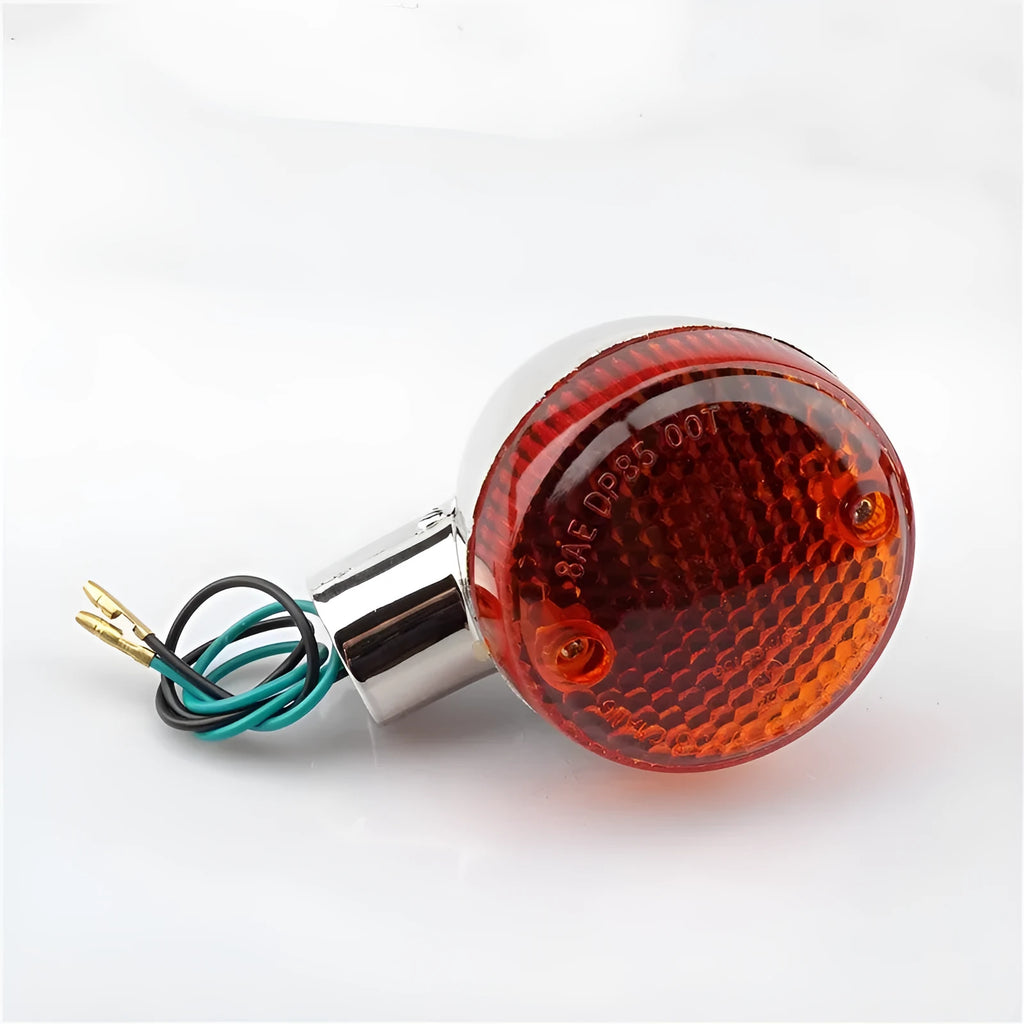 Motorcycle front and rear turn signal accessories set with soft rubber bulb assembly and lamp holders