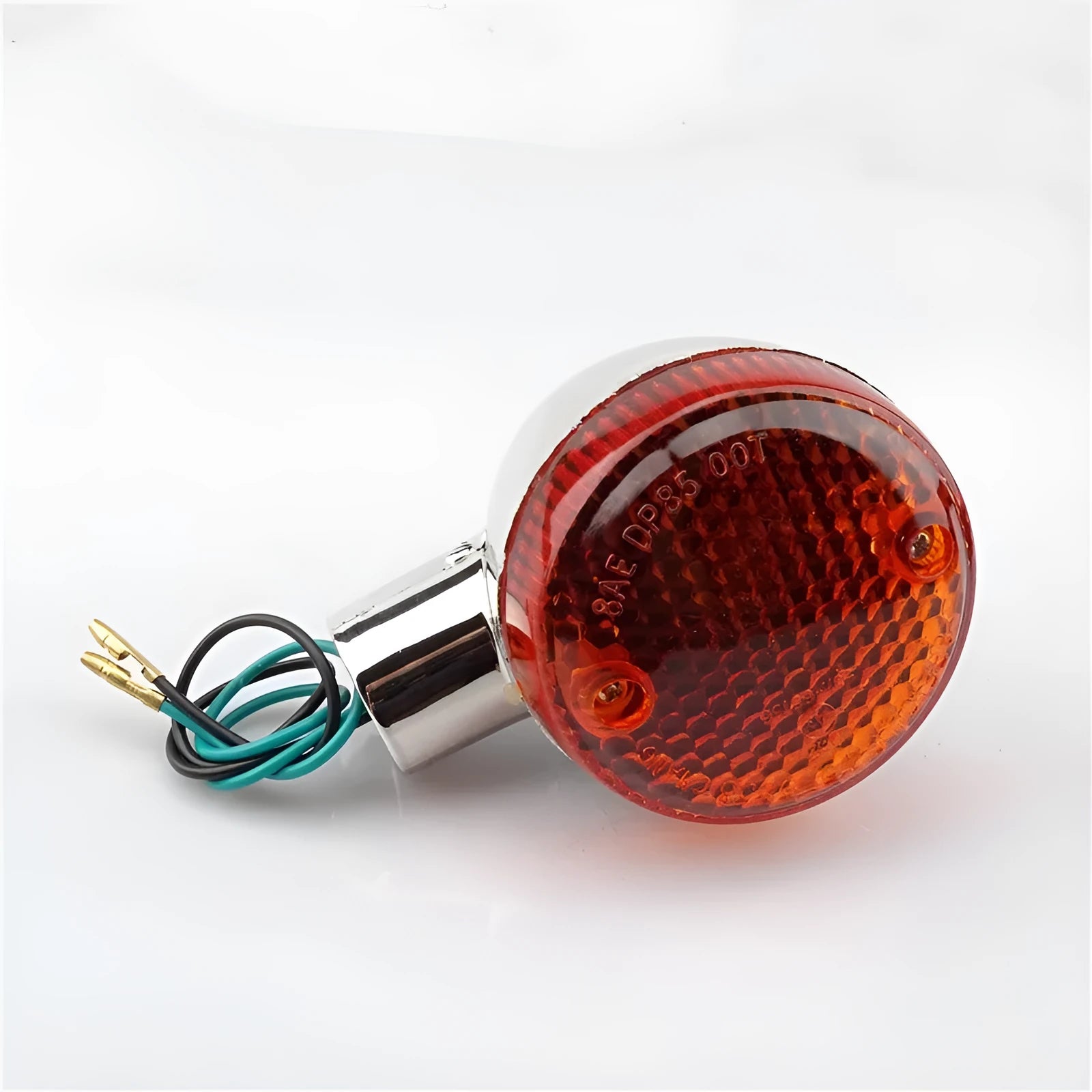 Motorcycle front and rear turn signal accessories set with soft rubber bulb assembly and lamp holders