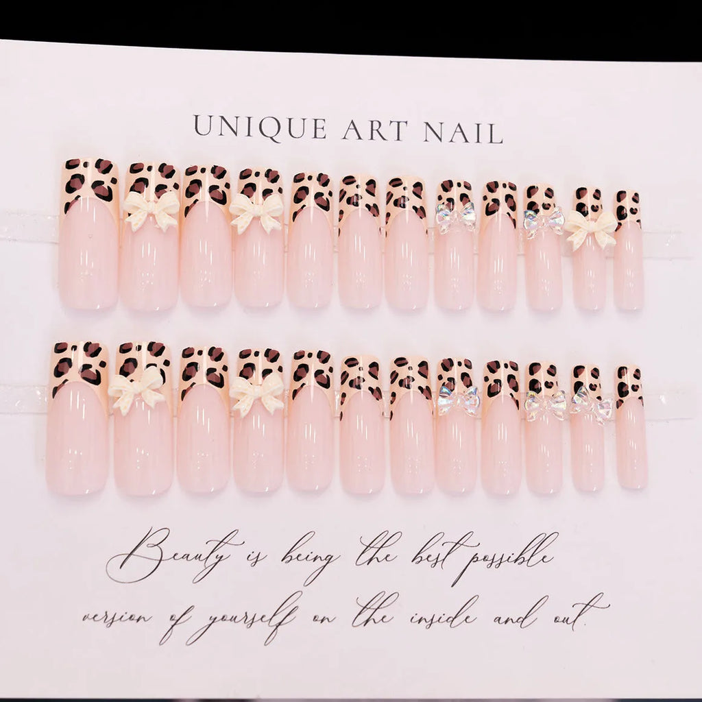 Leopard print butterfly nail art stickers in colour WM296 for women's manicures