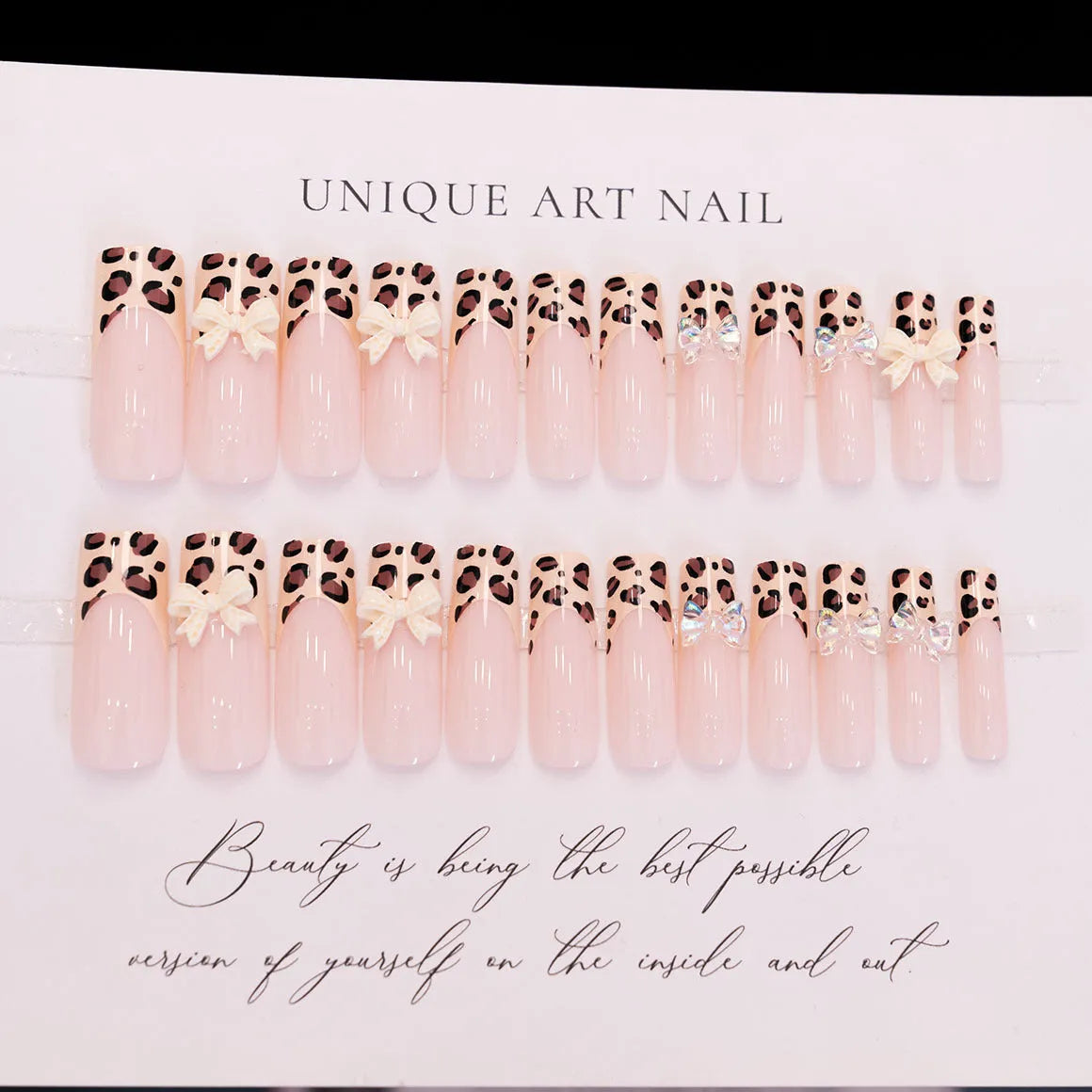 Leopard print butterfly nail art stickers in colour WM296 for women's manicures
