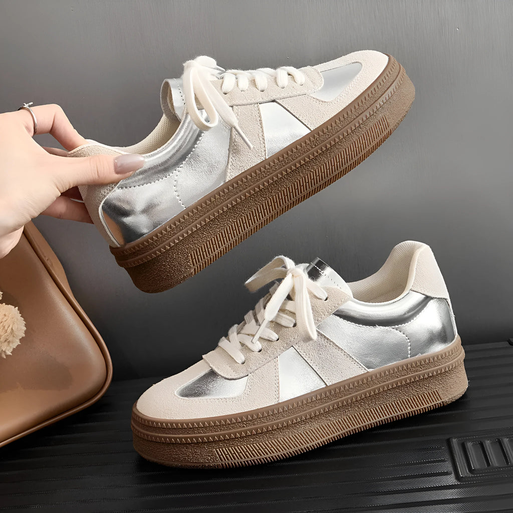 Retro round toe casual sports board shoes with matte upper and cross shoulder straps
