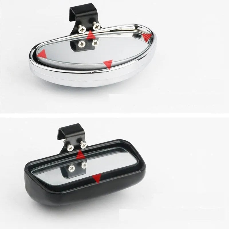 Car rear view wide angle convex blind spot mirror in black plastic housing