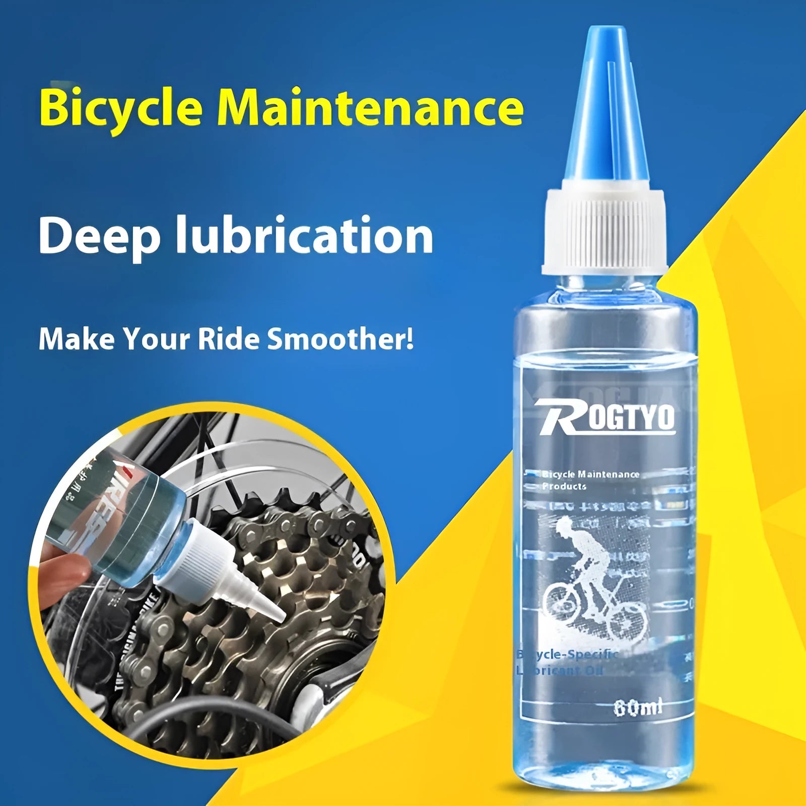 60ml bicycle chain lubricant oil bottle for mountain bike maintenance and rust prevention