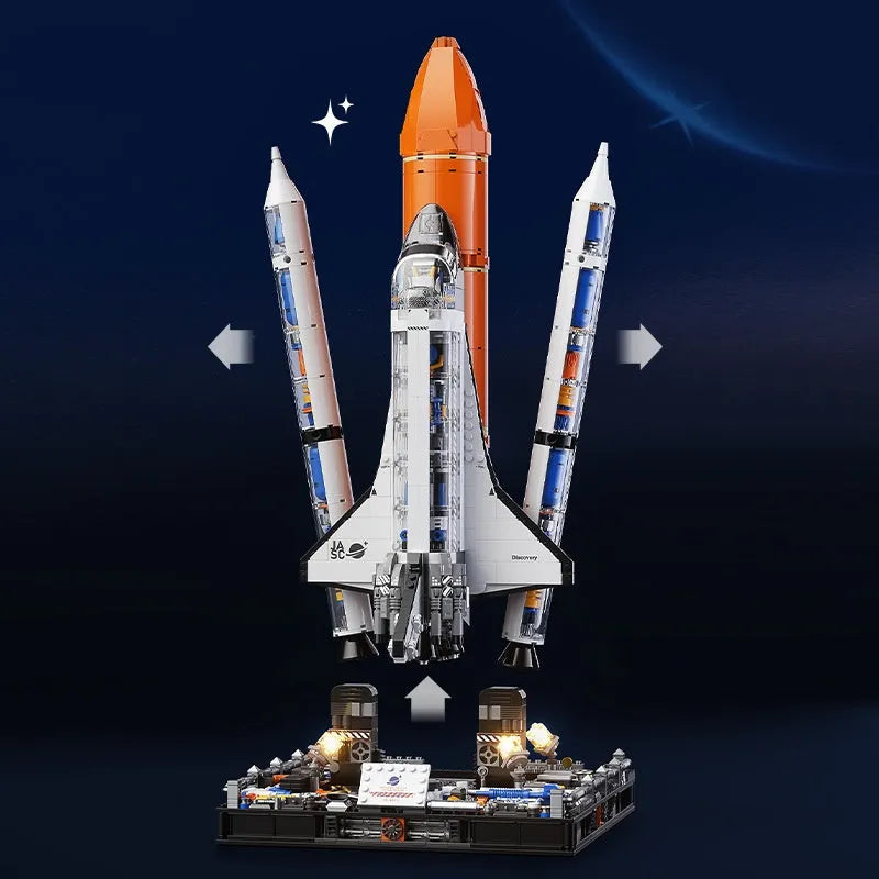 Super Space Shuttle small particle plastic building blocks set with flash function for ages 7-14