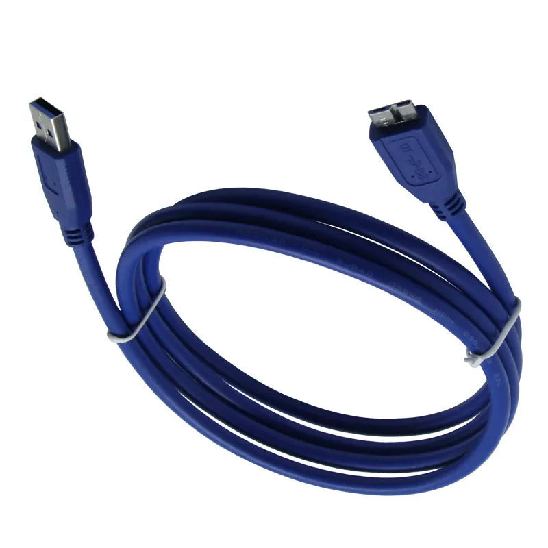 USB 3.0 transmission data cable in black, length 1.5m, on white background