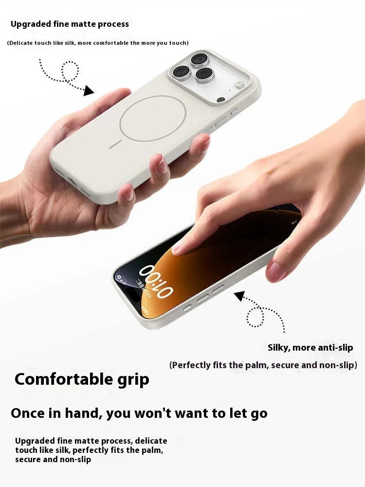 Frosted matte magnetic protective cover for iPhone 17 Pro with camera button protection