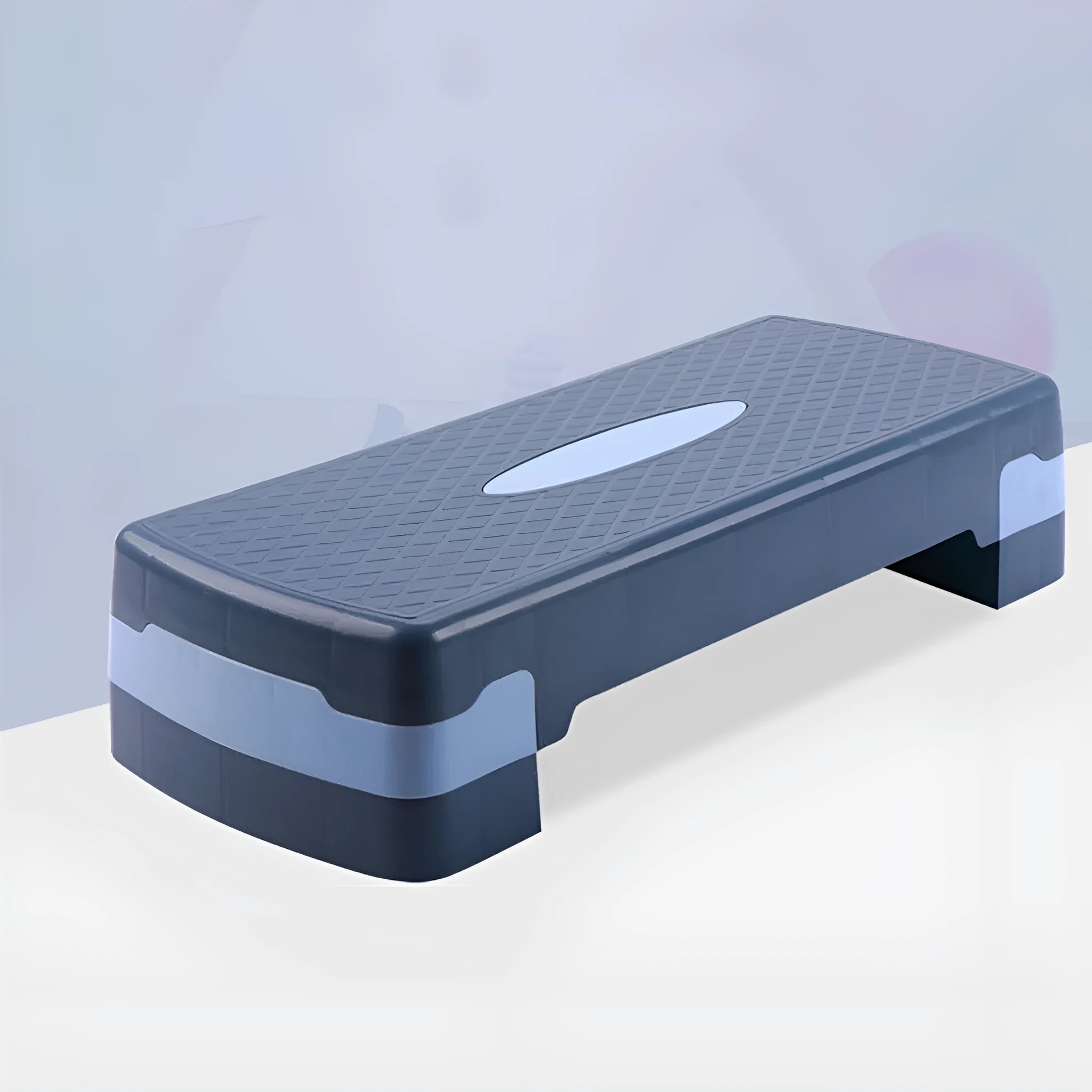 Grey Fit Step aerobic fitness platform showing dimensions 68 cm long by 28 cm wide