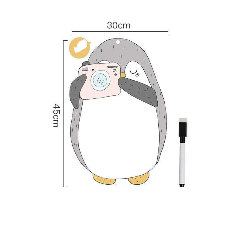 Creative ins Nordic style penguin design magnetic message board on a refrigerator, 45cm by 30cm.