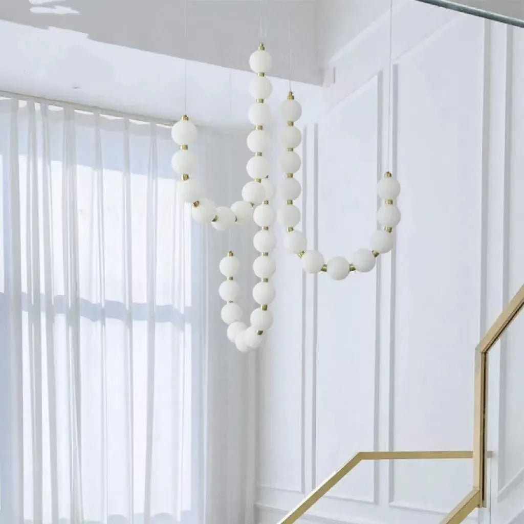 French magic bean pearl necklace chandelier with 12 heads in Nordic style for living room