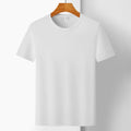 Men's slim fit ice silk t-shirt in solid colour with short sleeves, shown in apple green