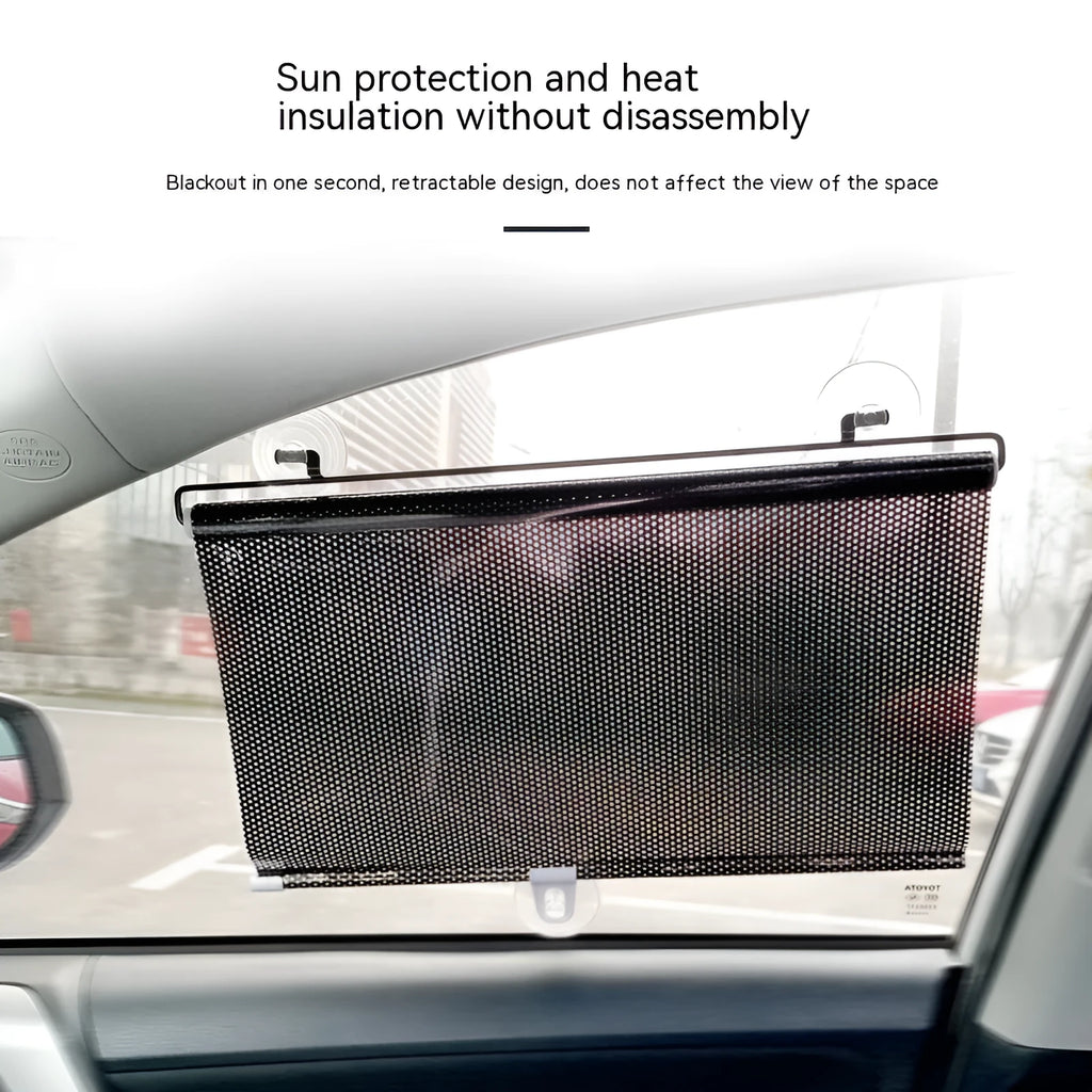 Silver Laser automatic winding thermal insulation car sunshade for windscreen universal fit PVC