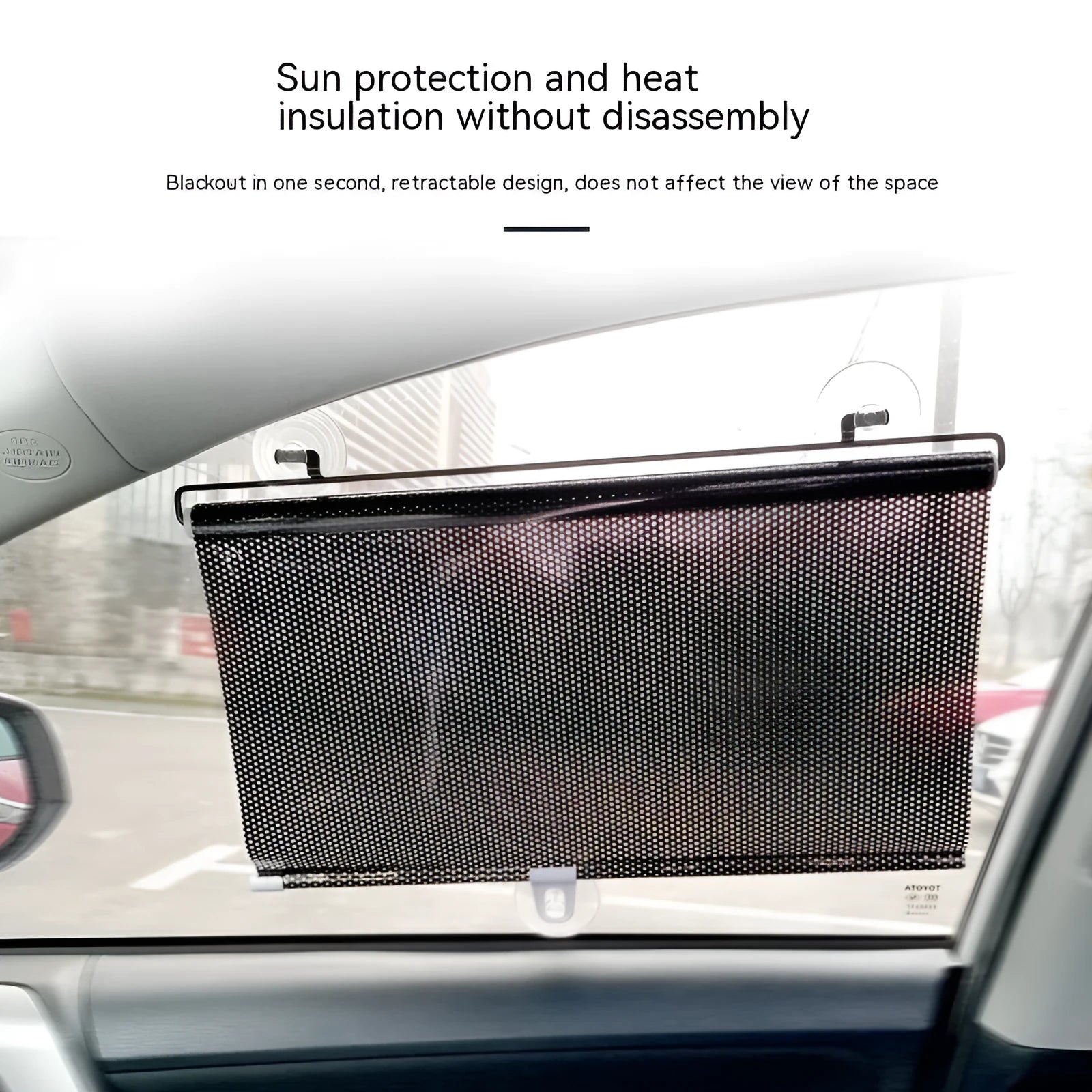Silver Laser automatic winding thermal insulation car sunshade for windscreen universal fit PVC