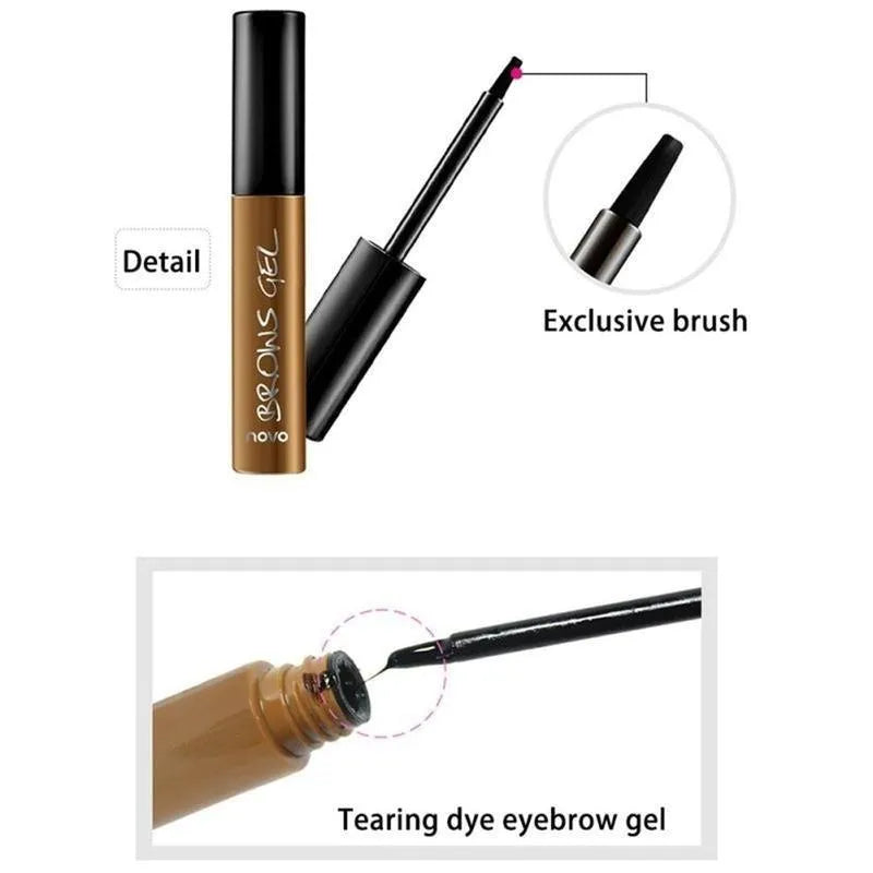 Peel off eyebrow tint gel in brown shade with flat brush applicator, 6g pot