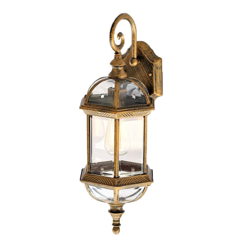 Courtyard outdoor waterproof wall lamp in black or gold with three-layer eight-inch aluminum design