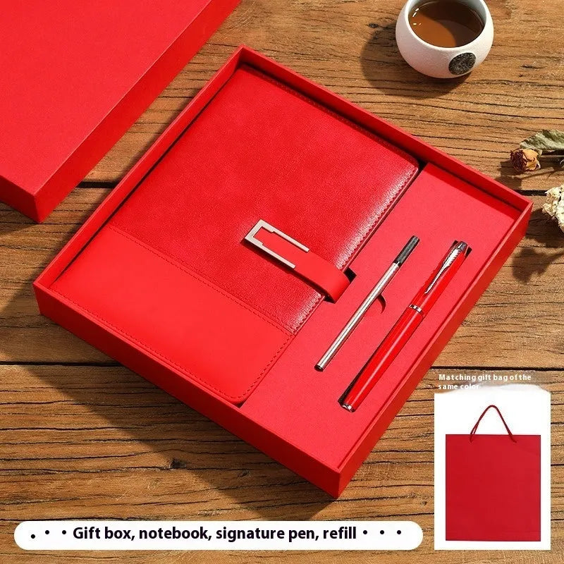 A5 notebook with pu leather cover in multiple colour options including brown, black, green, blue, and red.