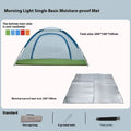 Single person manual camping tent unfolded showing interior space, with optional ground pad.
