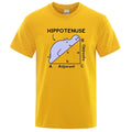 Cotton t-shirt with humorous Hippotenuse Opposite Adjacent printed design in loose fit style