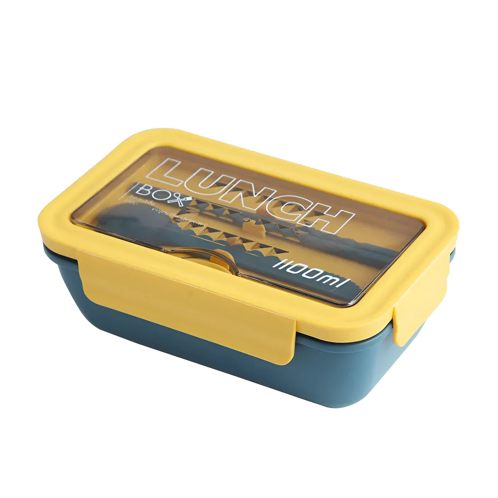Green four-layer partitioned plastic bento box with a Nordic style design