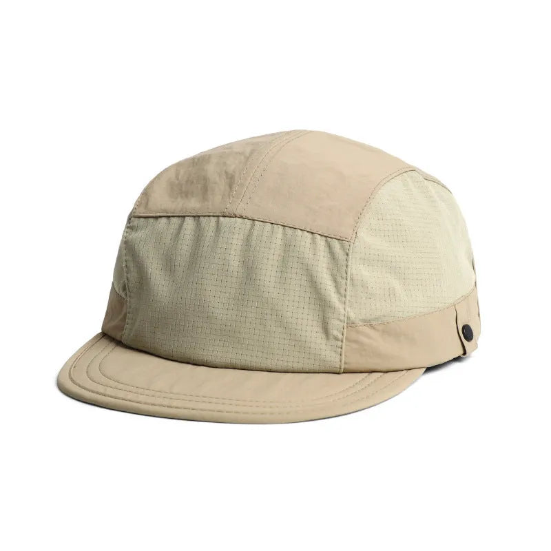 Dome-crown fisherman's beanie hat in army green with a soft extended fabric tongue for neck coverage.