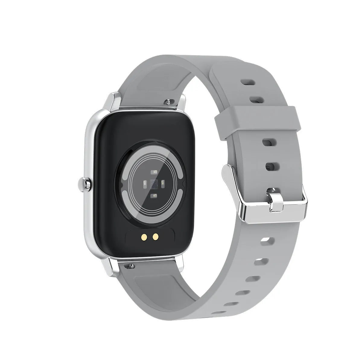 H80 smart watch in black with a 1.69-inch screen showing heart rate and ECG data on the wrist.
